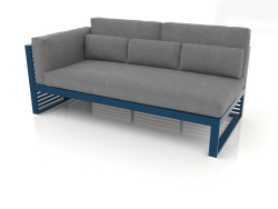 Sofá modular, seção 1 esquerda, encosto alto (cinza azul)