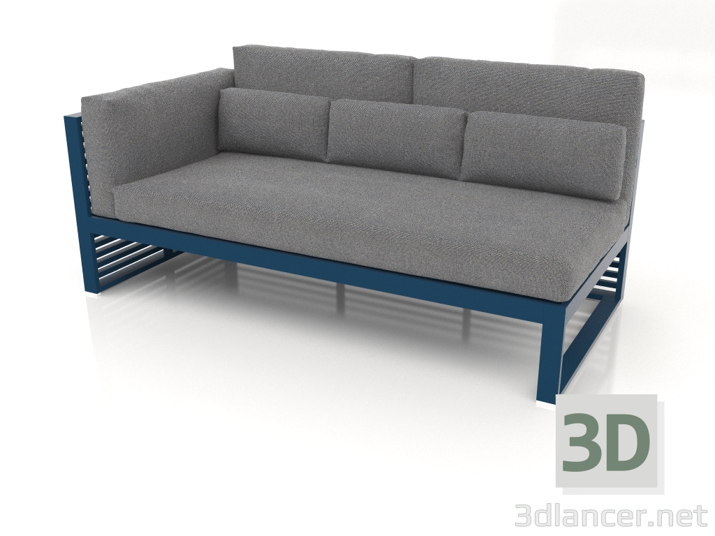 3D modeli Modüler kanepe, bölüm 1 sol, yüksek arkalık (Gri mavi) - önizleme