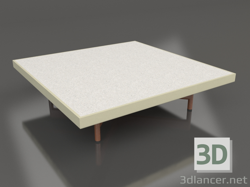 Modelo 3d Mesa de centro quadrada (Ouro, DEKTON Sirocco) - preview