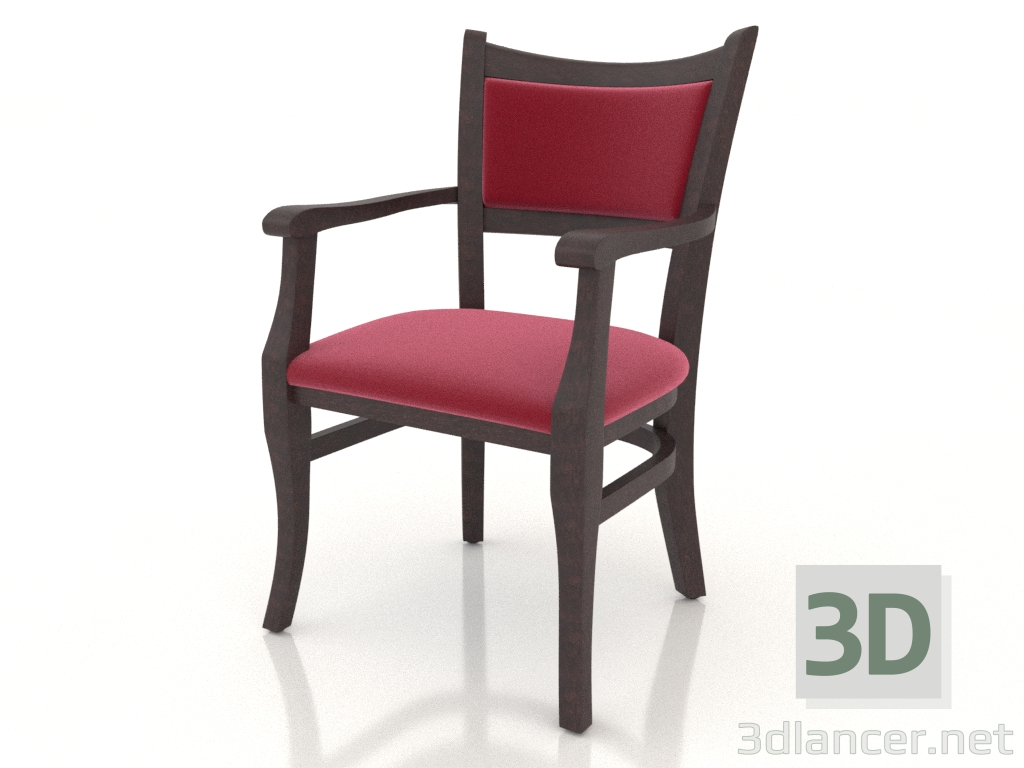 modello 3D Sedia Chester (noce scuro) - anteprima