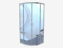 Halbrund Kabine 80 cm, transparentes Glas Funkia (KYP 052K)