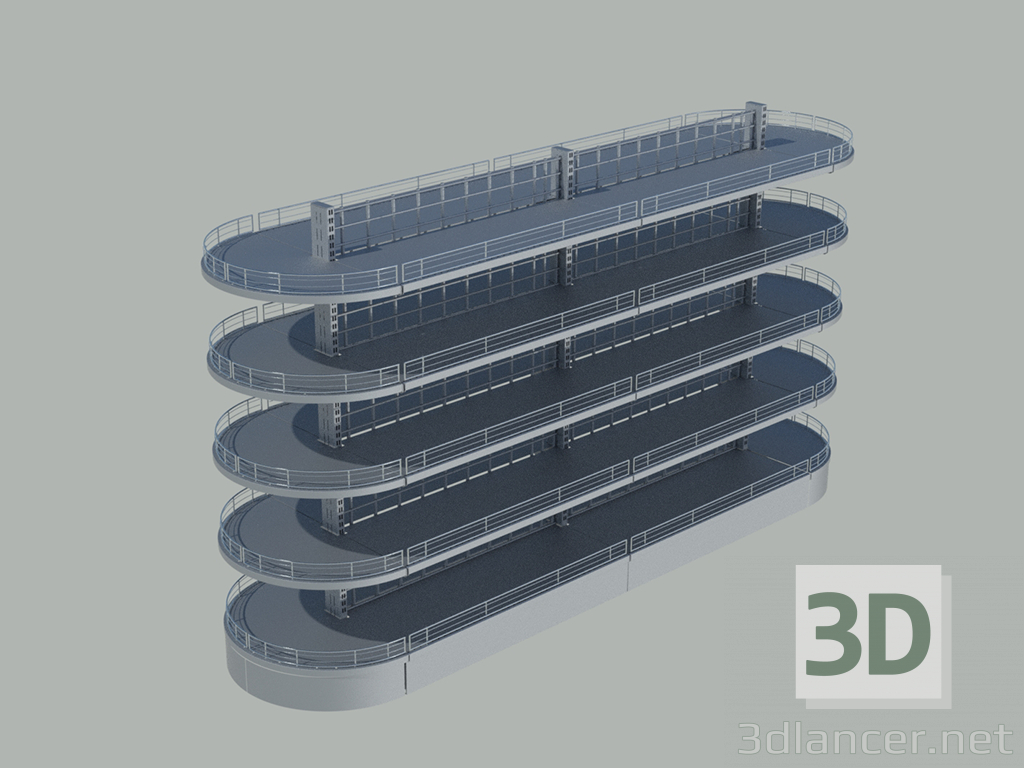 modello 3D di Scaffalature dell'isola comprare - rendering