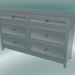 3d model Chest of drawers wide with 6 drawers (Gray-green) - preview