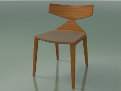 Cadeira 3714 (4 pernas de madeira, com um travesseiro no assento, efeito Teak)