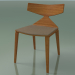 3d model Chair 3714 (4 wooden legs, with a pillow on the seat, Teak effect) - preview