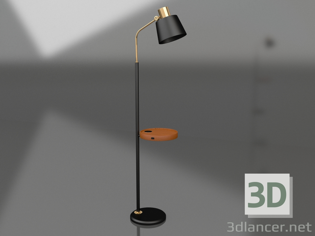 modèle 3D Lampadaire Arden noir, cuivre (07023) - preview