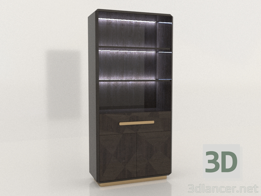 3d model The bookcase is open - preview
