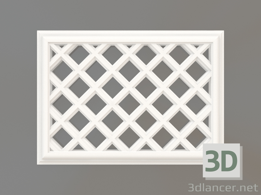 3d model Gypsum ventilation grilles VR 004 (129x179x12) - preview