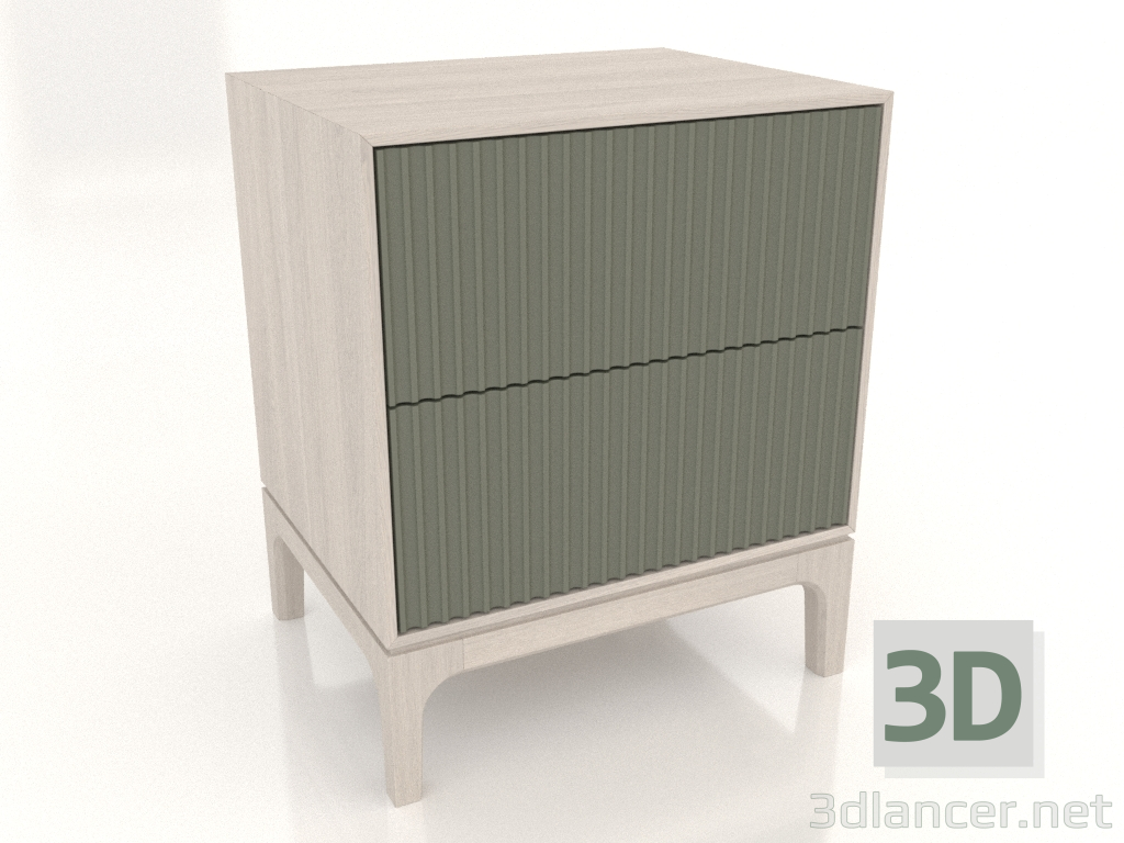 3D Modell Nachttisch FARGO 2 Schubladen mit gefrästen Fronten (Olive, gebleichte Eiche, Option 1) - Vorschau 3D Modell Nachttisch FARGO 2 Schubladen mit gefrästen Fronten (Olive, gebleichte Eiche, Option 1) - Vorschau