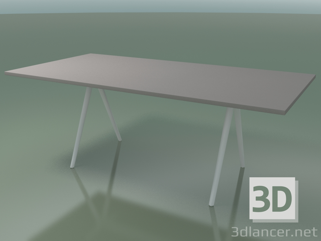 3D Modell Rechteckiger Tisch 5411 (H 74 - 99x200 cm, Laminat Fenix F04, V12) - Vorschau