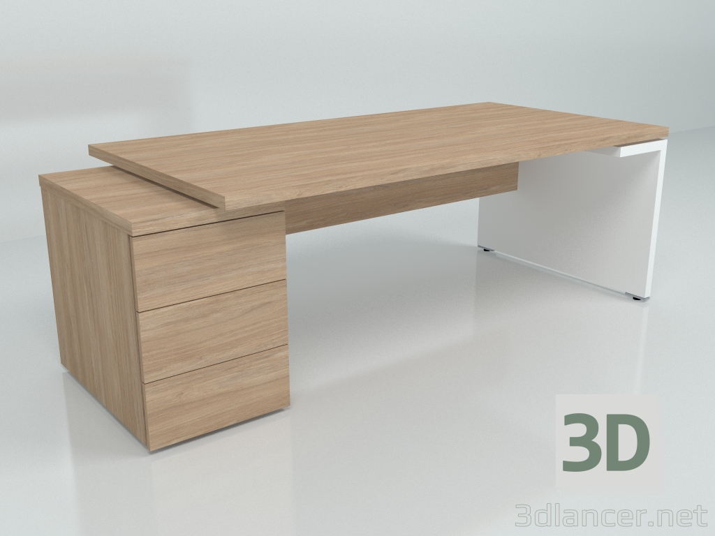 3D modeli Çalışma masası Mito MIT3KDL (2219x1000) - önizleme