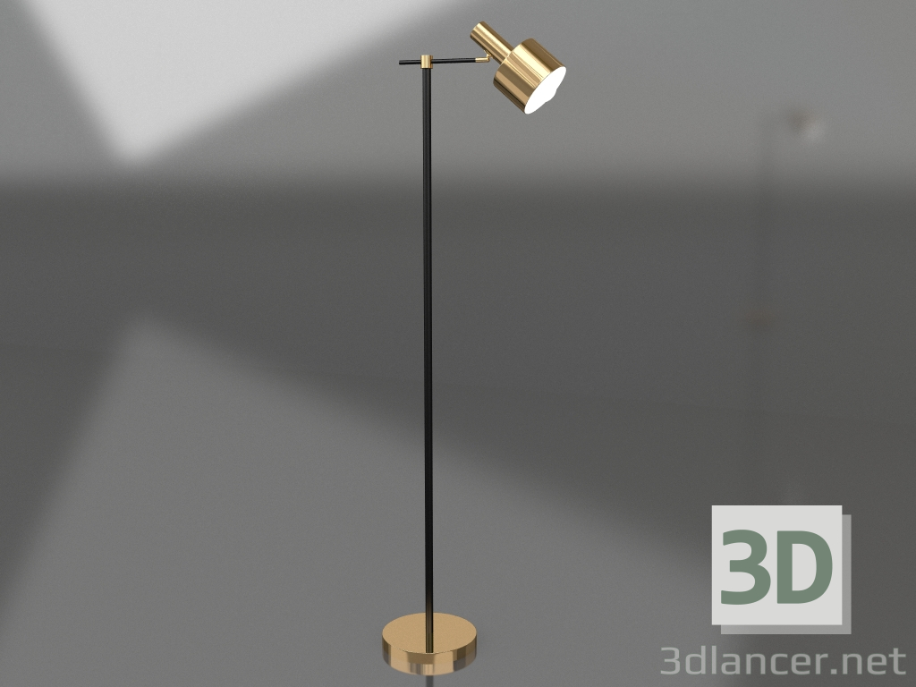 modello 3D Lampada da terra Orpheus nero, rame (07025) - anteprima