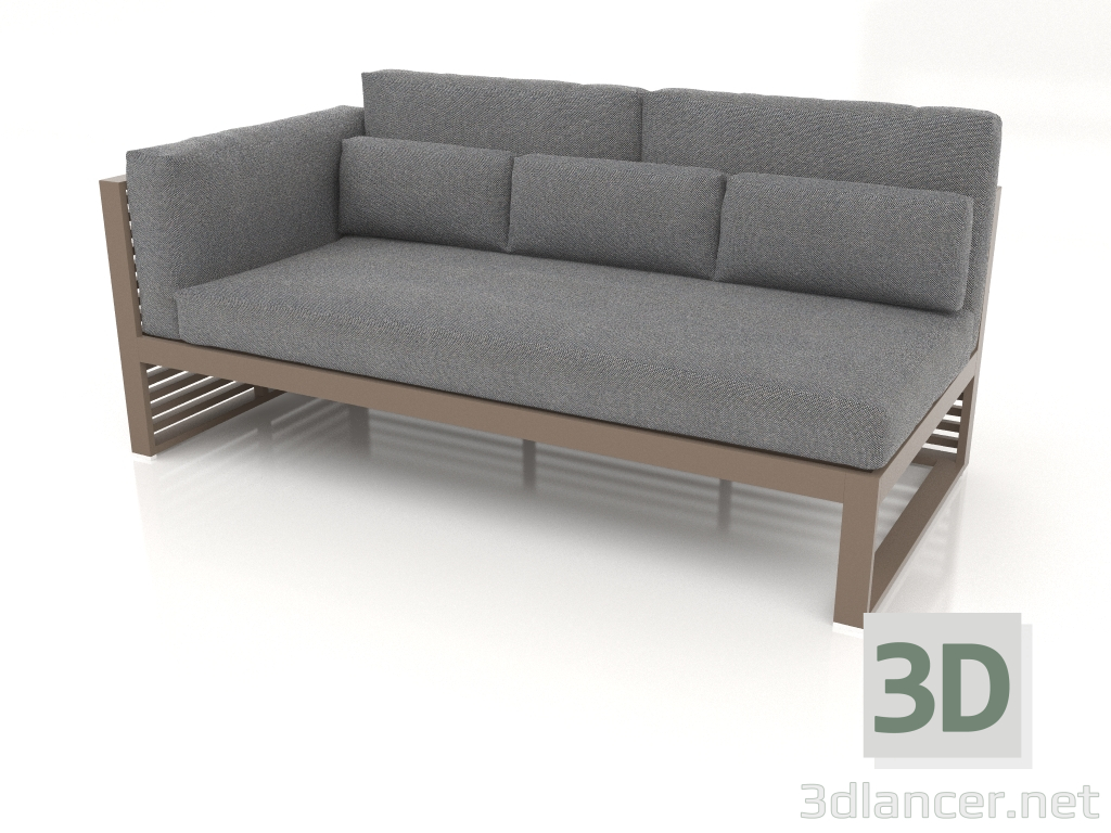 3D modeli Modüler kanepe, bölüm 1 sol, yüksek arkalık (Bronz) - önizleme