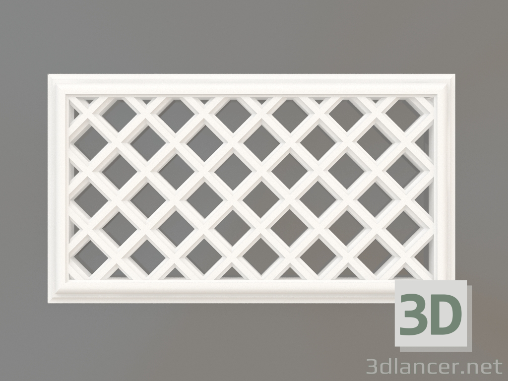 modello 3D Griglie di ventilazione in gesso VR 005 (129x229x12) - anteprima