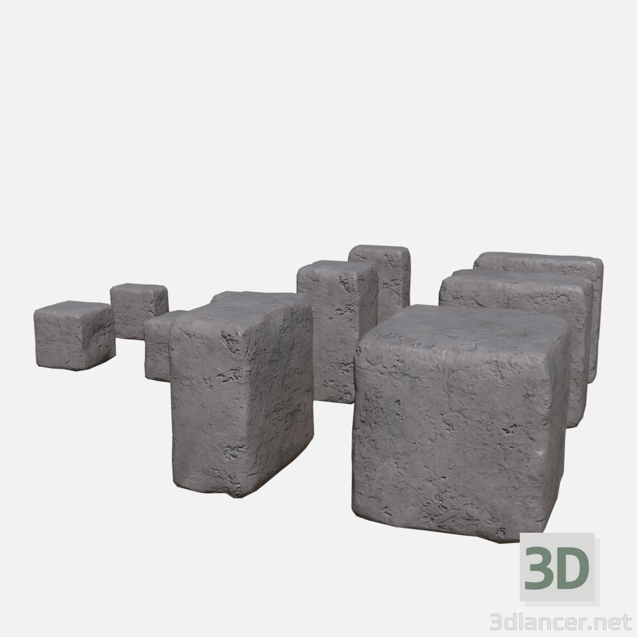 Colección de ladrillos antiguos 3D modelo Compro - render