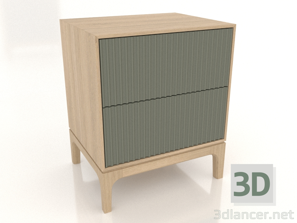 3D Modell Nachttisch FARGO 2 Schubladen mit gefrästen Fronten (Olive, Eiche hell, Option 1) - Vorschau 3D Modell Nachttisch FARGO 2 Schubladen mit gefrästen Fronten (Olive, Eiche hell, Option 1) - Vorschau