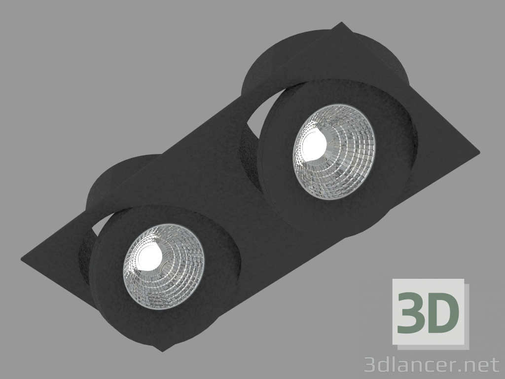 3D modeli Gömme LED downlight (DL18412 02TSQ Siyah) - önizleme