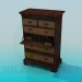 3d model Bedside table with drawers - preview