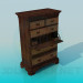 3d model Bedside table with drawers - preview