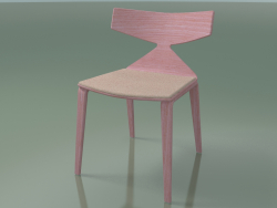 Silla 3714 (4 patas de madera, con una almohada en el asiento, rosa)