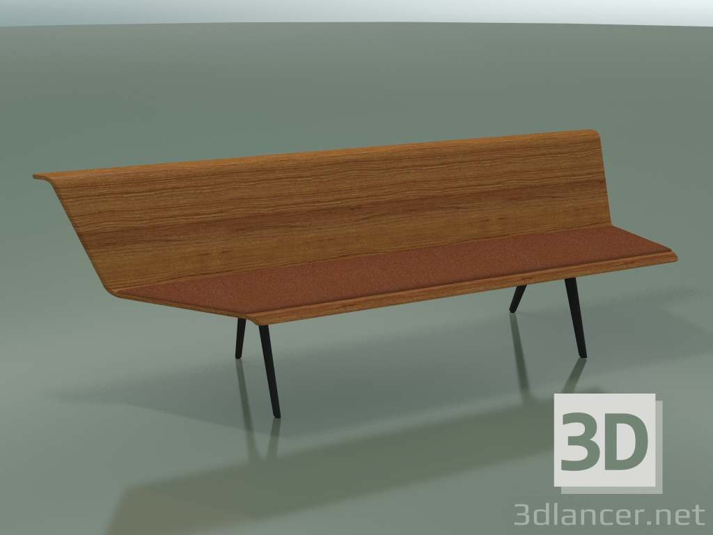 modello 3D Modulo angolare Eating 4603 (L 240 cm, 90 ° a destra, Effetto teak) - anteprima