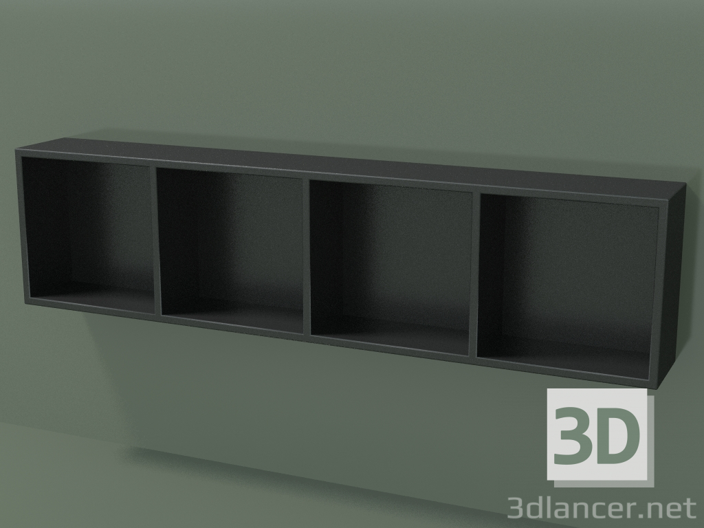 modello 3D Scatola aperta (90U30005, Deep Nocturne C38, L 96, P 12, H 24 cm) - anteprima