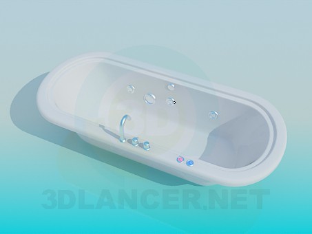 3d модель Ванна із змішувачем збоку – превью 3d модель Ванна із змішувачем збоку – превью