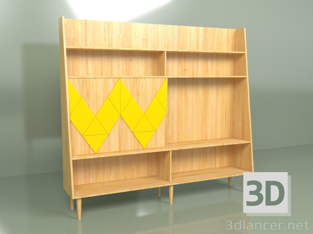 modèle 3D Wall Woo Wall (jaune-moutarde) - preview