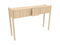 Table console KT 02 (poignée sans arrondi, 1200x300x800, bois blanc)