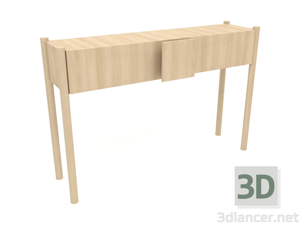 modèle 3D Table console KT 02 (poignée sans arrondi, 1200x300x800, bois blanc) - preview