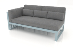 Modulares Sofa, Abschnitt 1 links, hohe Rückenlehne (Blaugrau)