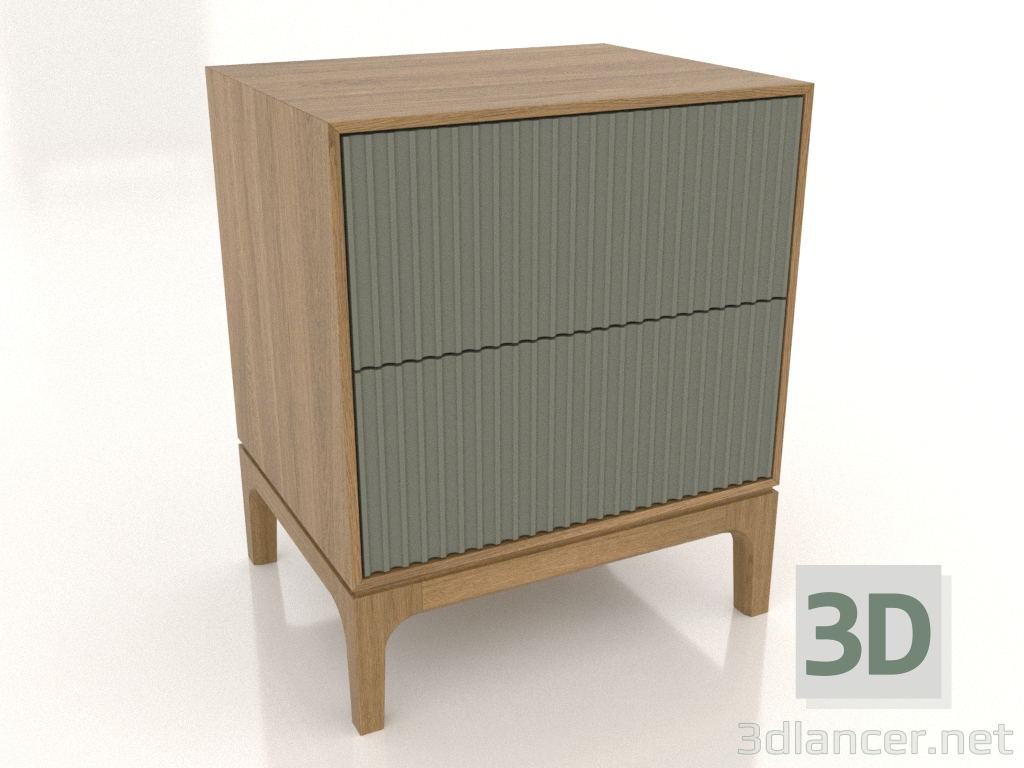 3D Modell Nachttisch FARGO 2 Schubladen mit gefrästen Fronten (Olive, Natureiche, Option 1) - Vorschau 3D Modell Nachttisch FARGO 2 Schubladen mit gefrästen Fronten (Olive, Natureiche, Option 1) - Vorschau