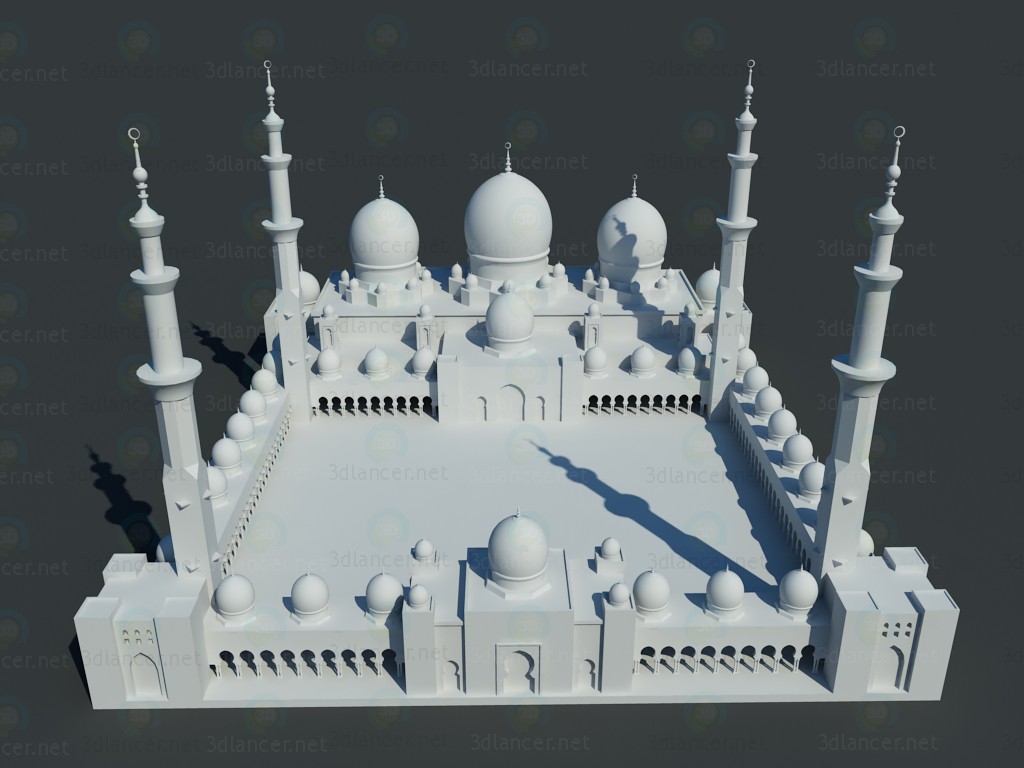 modello 3D Moschea di Sheikh Zayed - anteprima