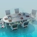 modèle 3D La table dans la salle de conférence - preview