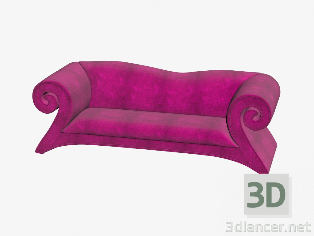 3D modeli Düz kanepe F160 - önizleme