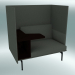3D Modell Sessel mit hoher Rückenlehne und Umriss-Tisch links (Fiord 961, Schwarz) - Vorschau