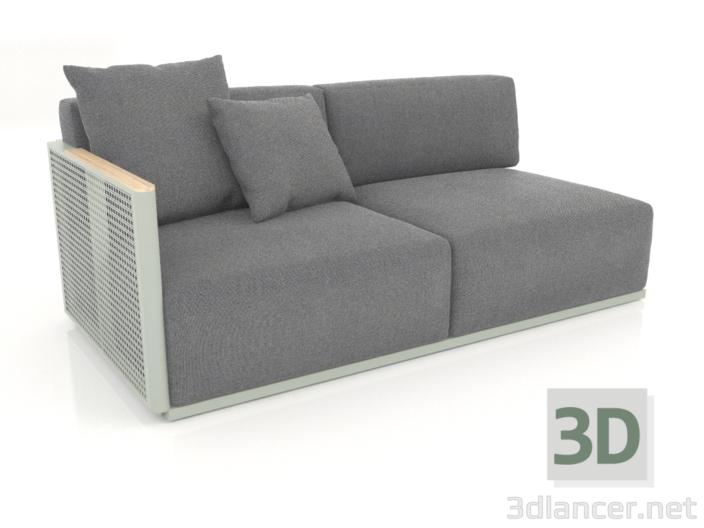 modello 3D Modulo divano sezione 1 sinistra (Grigio cemento) - anteprima
