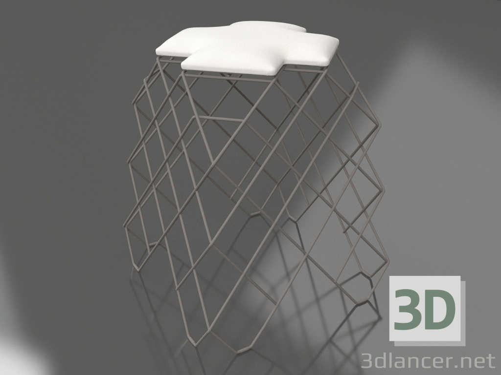 modello 3D Sgabello basso (grigio quarzo) - anteprima