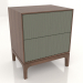 3D Modell Nachttisch FARGO 2 Schubladen mit gefrästen Fronten (Olive, Tabakeiche, Option 1) - Vorschau