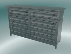 Chest of drawers with 10 drawers (Black-Brown)