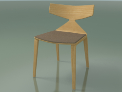 Stuhl 3714 (4 Holzbeine, mit Kissen auf dem Sitz, natürliche Eiche)