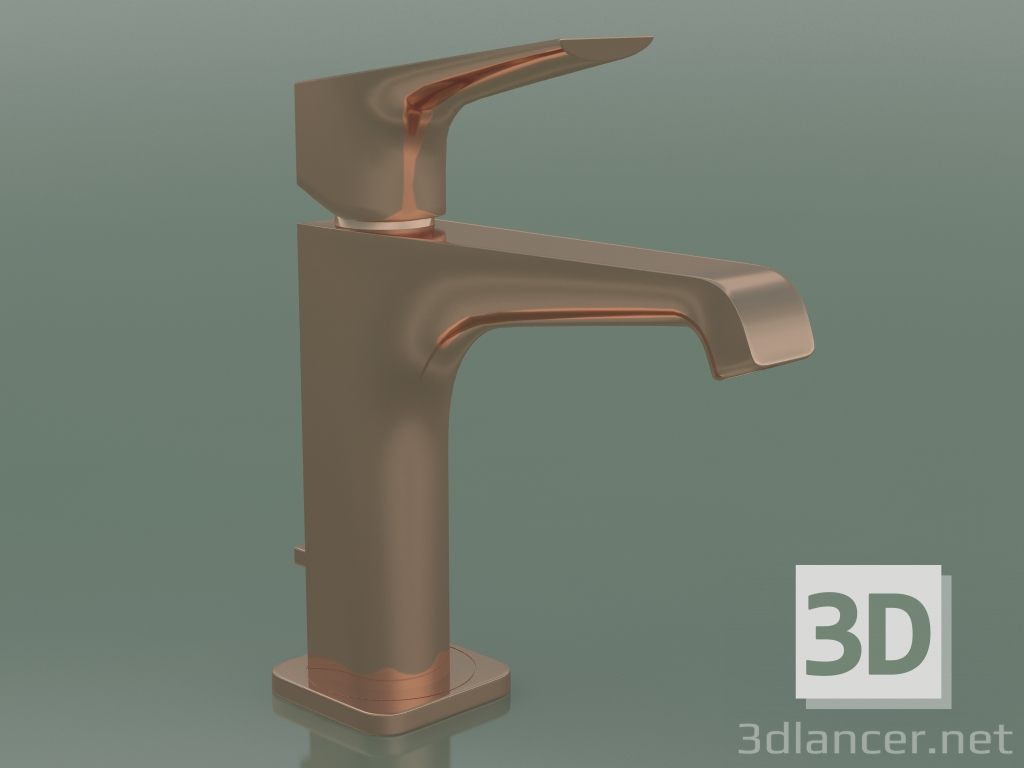 3D modeli Tek kollu lavabo bataryası 130 (36110300, Parlak Kırmızı Altın) - önizleme