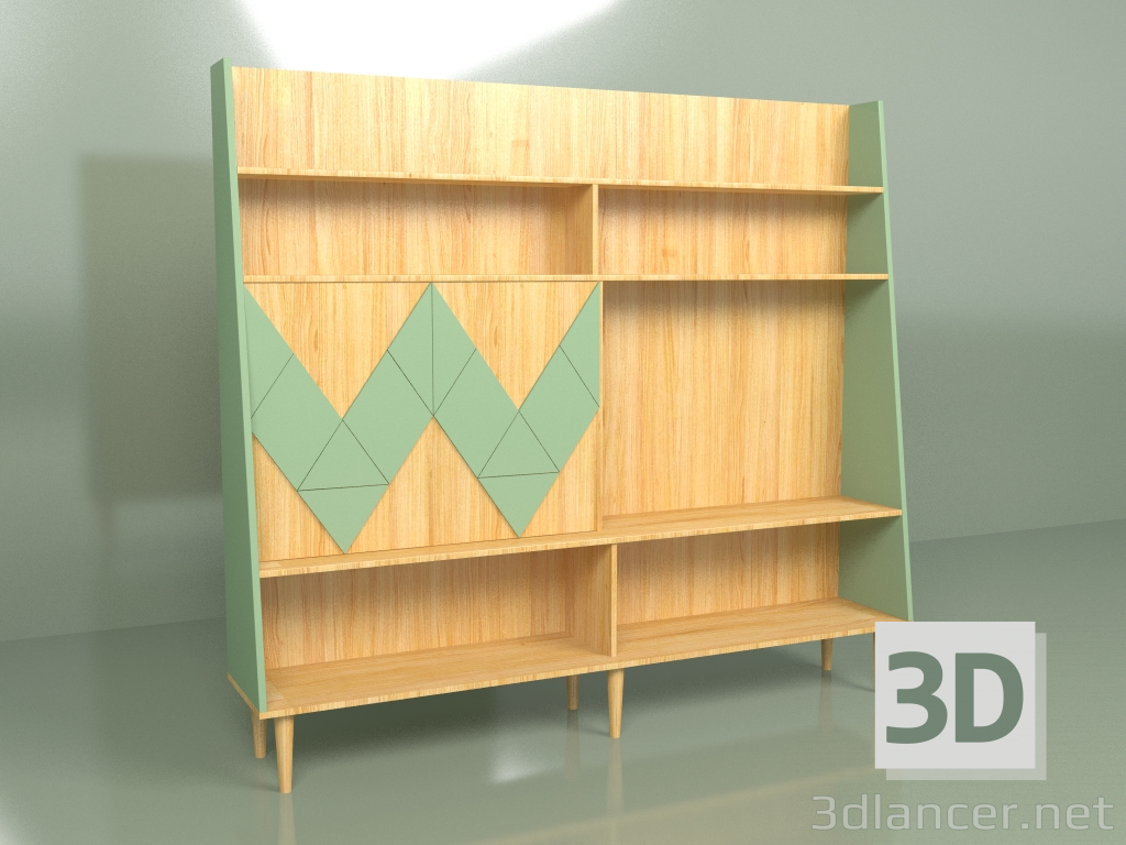 3D Modell Wall Woo Wand bemalt (Grünkohl) - Vorschau