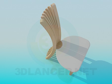 modelo 3D Silla con respaldo estrecho - escuchar modelo 3D Silla con respaldo estrecho - escuchar