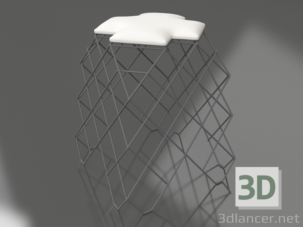 3D modeli Alçak dışkı (Antrasit) - önizleme