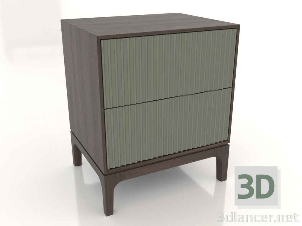 3D Modell Nachttisch FARGO 2 Schubladen mit gefrästen Fronten (Olive, dunkle Eiche, Option 1) - Vorschau 3D Modell Nachttisch FARGO 2 Schubladen mit gefrästen Fronten (Olive, dunkle Eiche, Option 1) - Vorschau