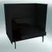3D Modell Sessel mit hoher Rückenlehne und Umriss-Tisch links (Refine Black Leather, Black) - Vorschau