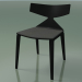 3d model Chair 3714 (4 wooden legs, with a pillow on the seat, Black) - preview