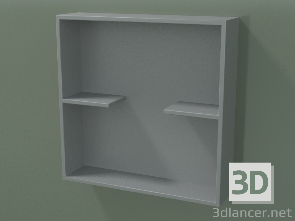 3D Modell Offene Box mit Regalen (90U31001, Silbergrau C35, L 48, P 12, H 48 cm) - Vorschau