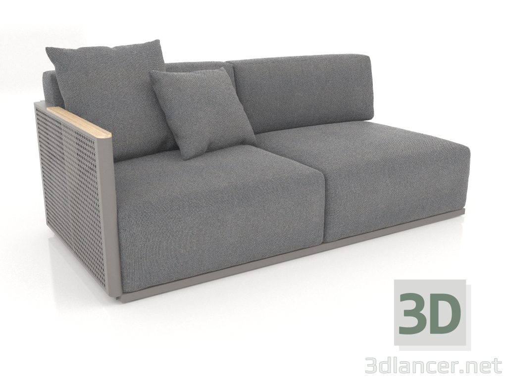 modello 3D Modulo divano sezione 1 sinistra (Grigio quarzo) - anteprima